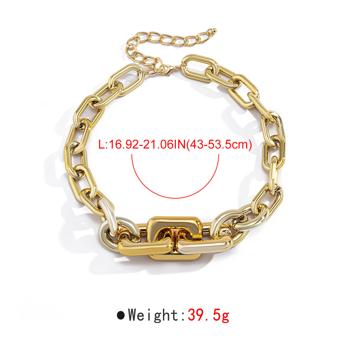 N11504 Punk Chunky Chain Link Choker Necklace