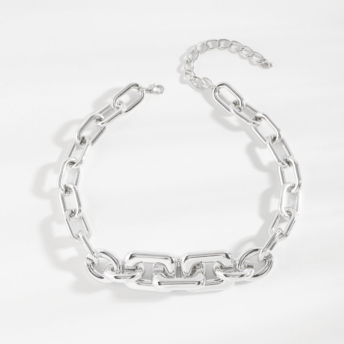 N11504 Punk Chunky Chain Link Choker Necklace