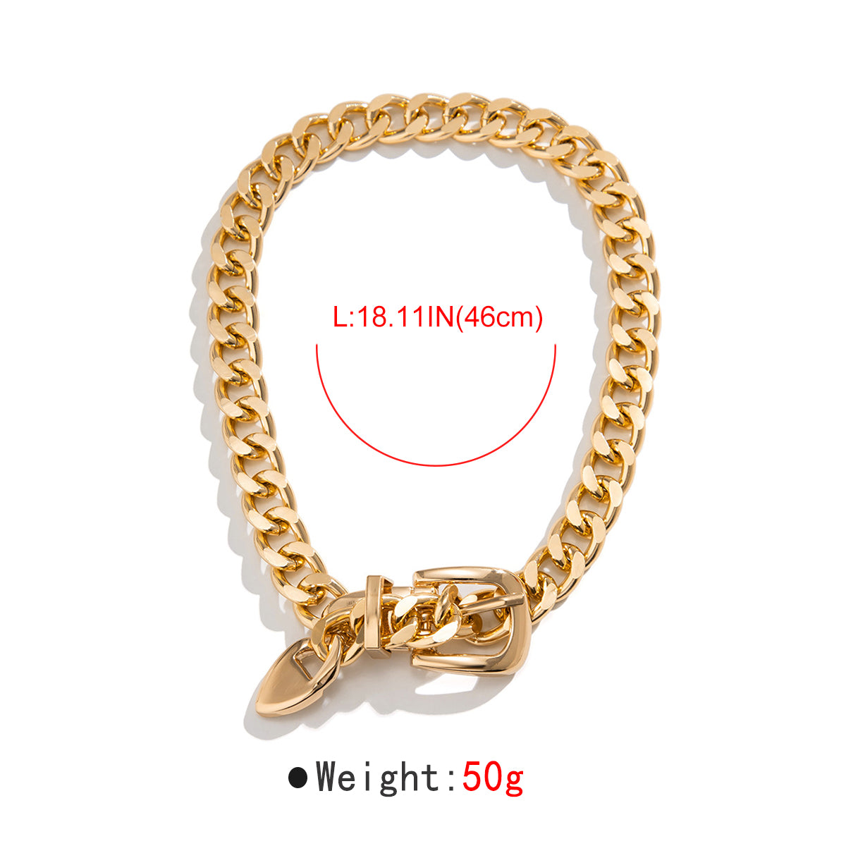 N11516 Vintage Adjustable Buckle Statement Necklace