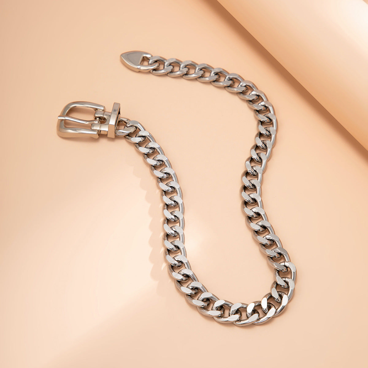 N11516 Vintage Adjustable Buckle Statement Necklace