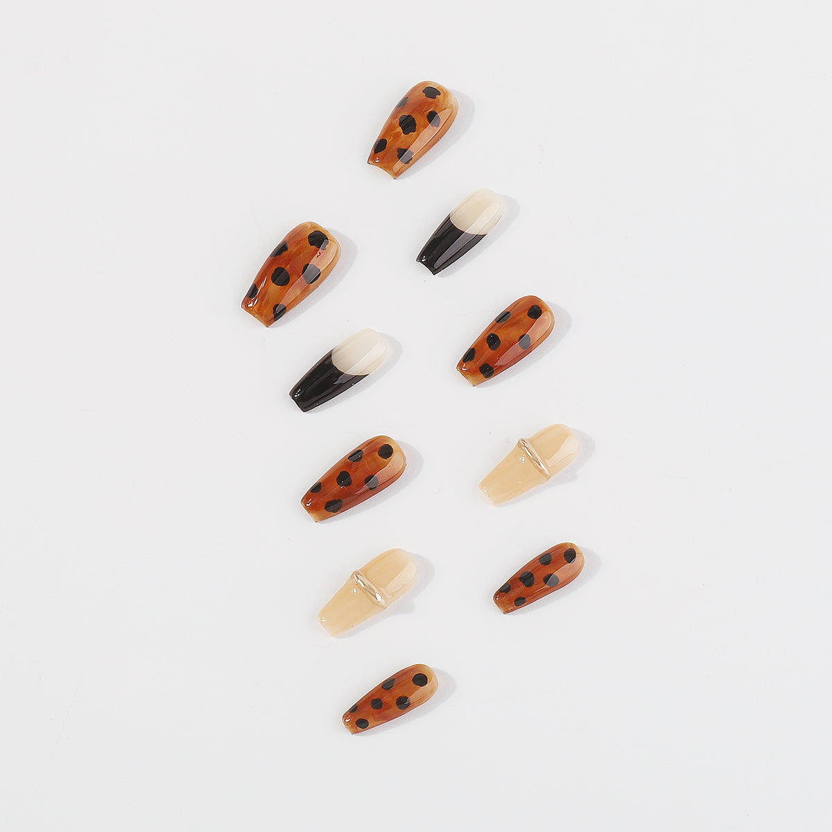 NC0009 Handmade Leopard Press-On Nail Kit