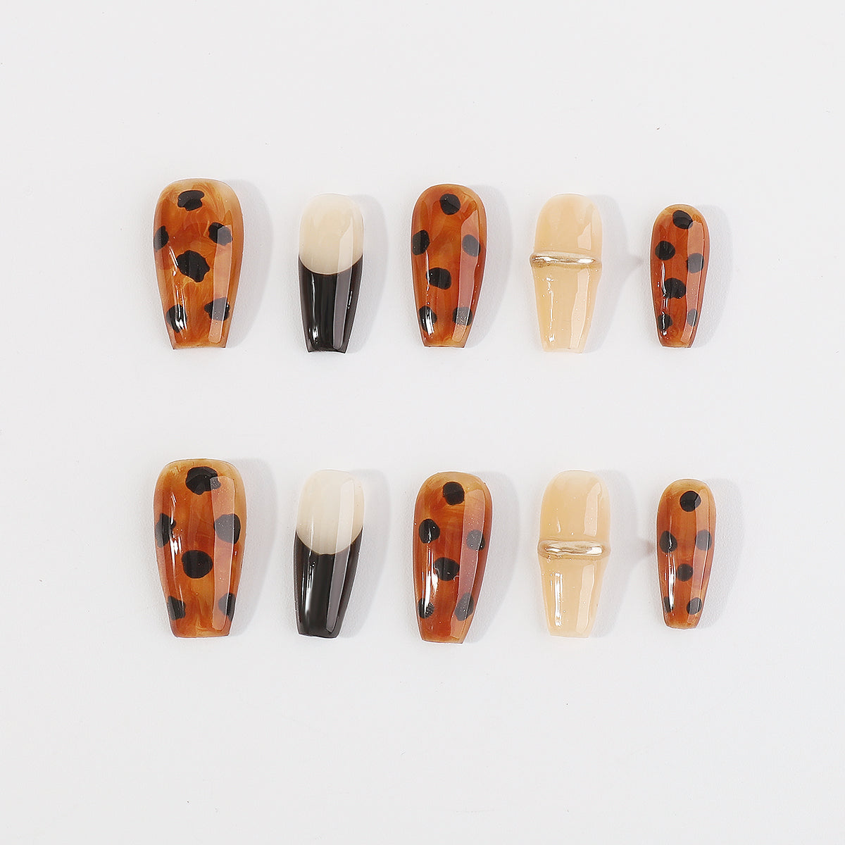 NC0009 Handmade Leopard Press-On Nail Kit