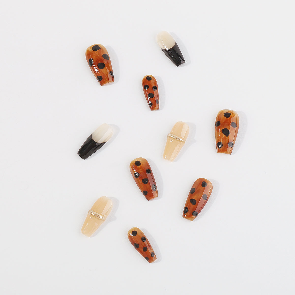 NC0009 Handmade Leopard Press-On Nail Kit