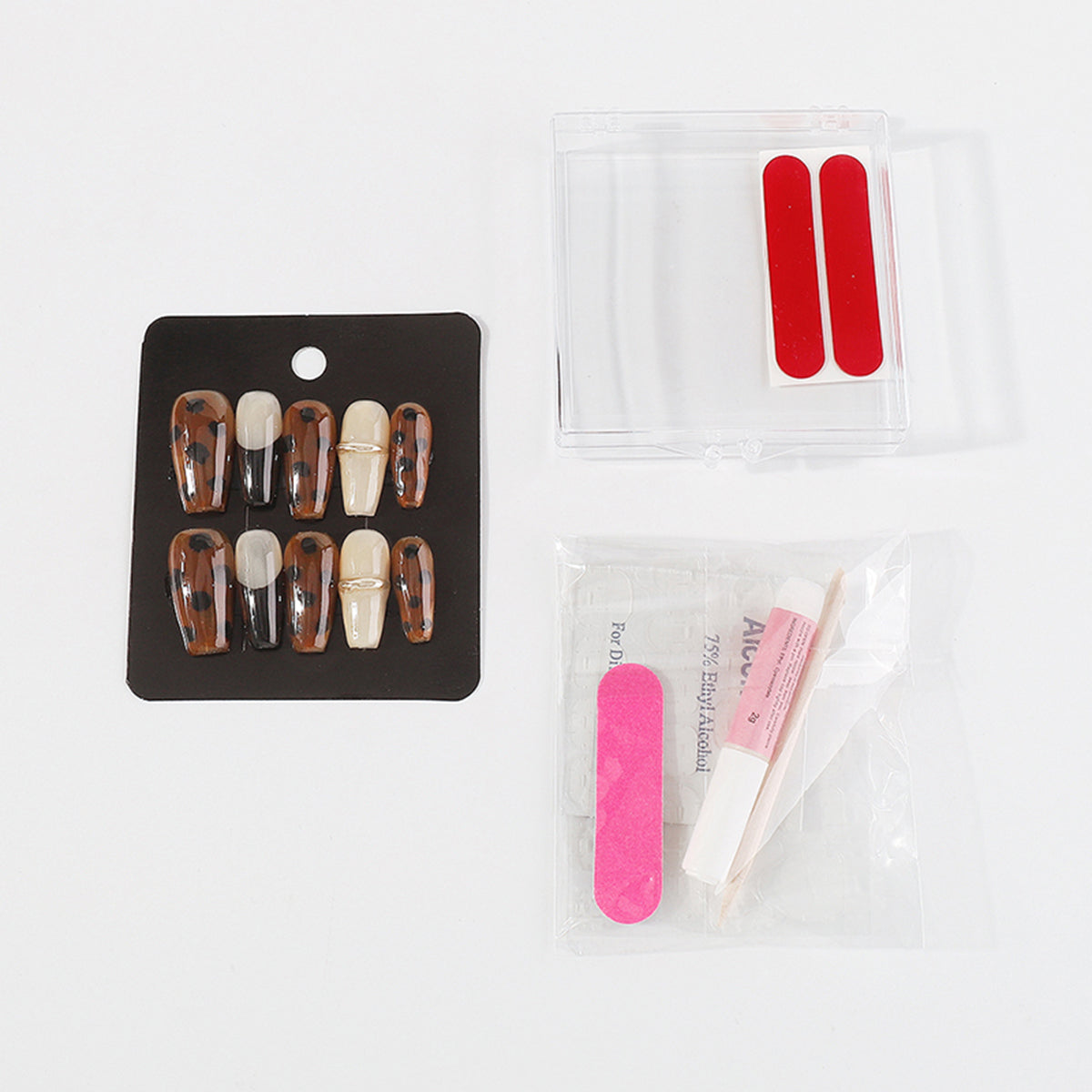 NC0009 Handmade Leopard Press-On Nail Kit