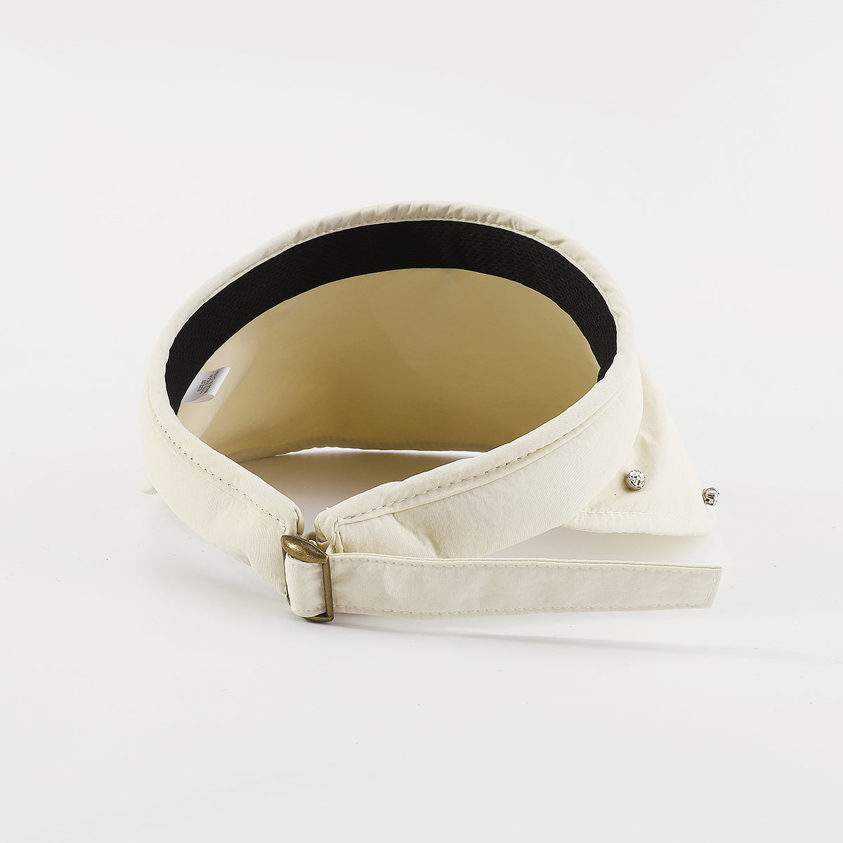 Q0131 Wide Brim With Rhinestone Adjustable Visor Hat