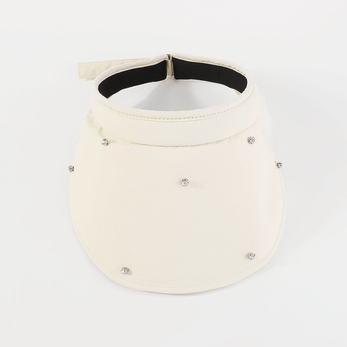 Q0131 Wide Brim With Rhinestone Adjustable Visor Hat