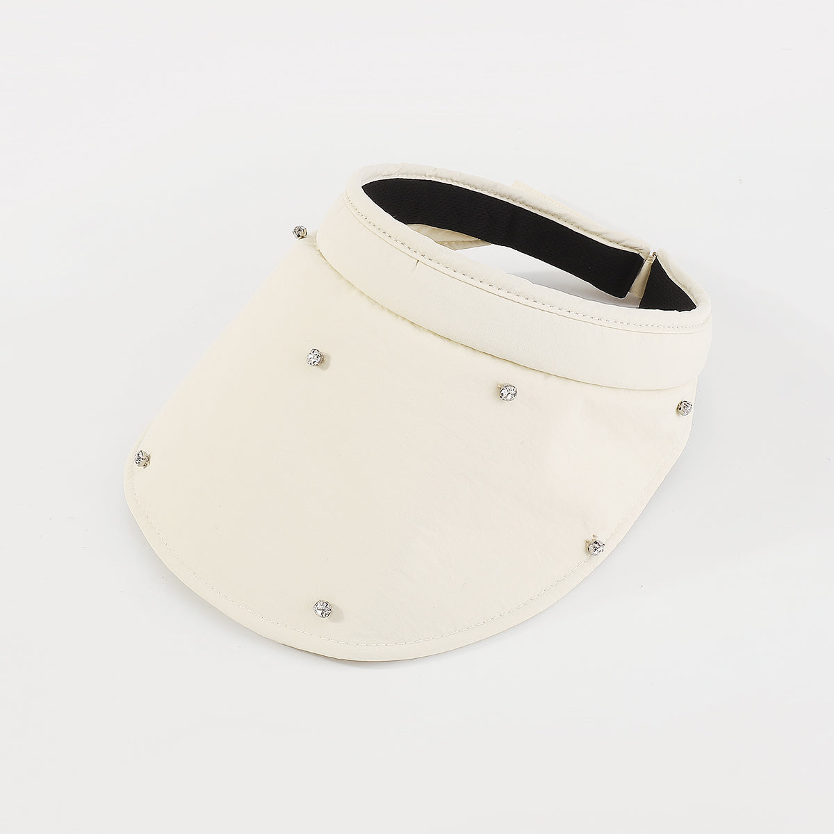 Q0131 Wide Brim With Rhinestone Adjustable Visor Hat