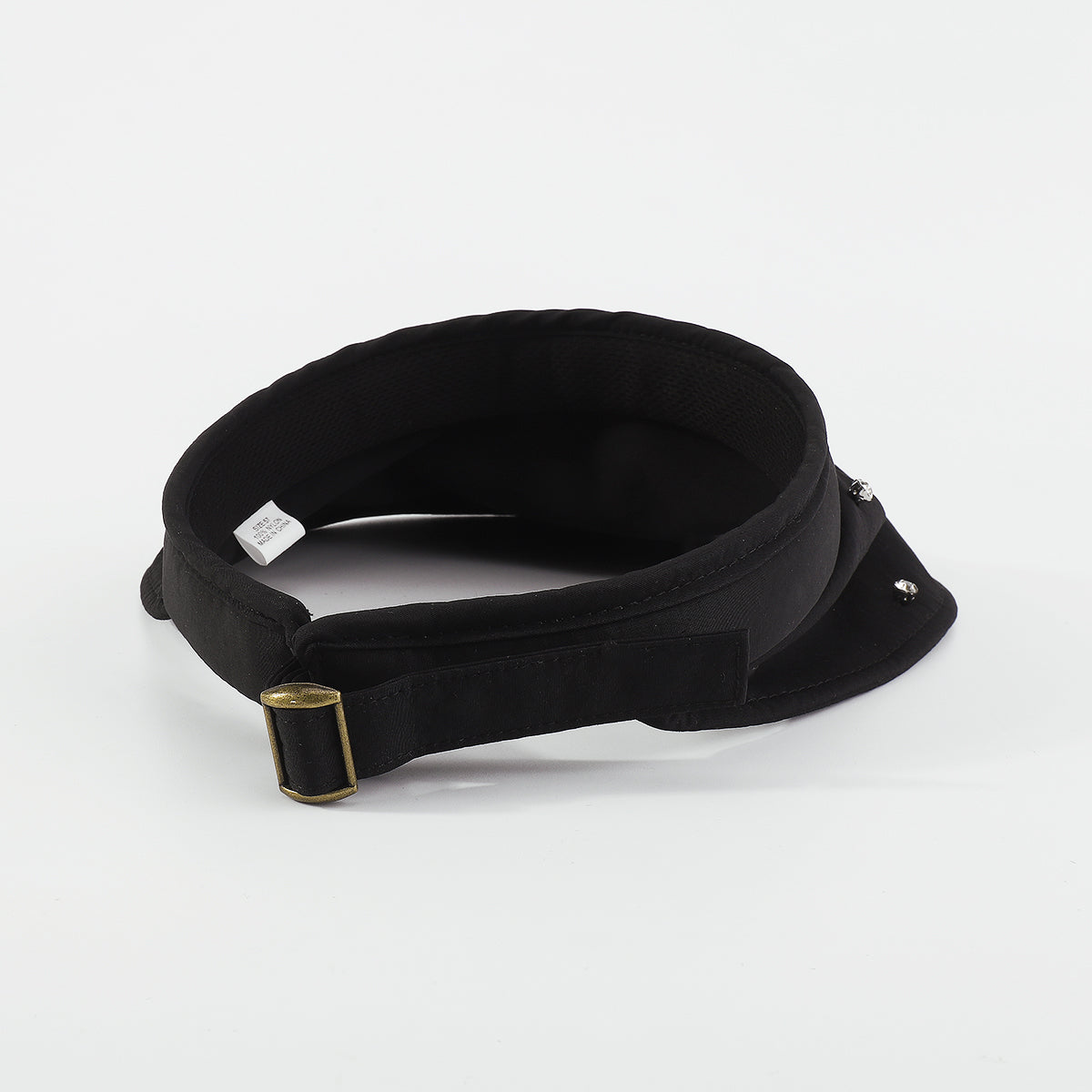 Q0131 Wide Brim With Rhinestone Adjustable Visor Hat