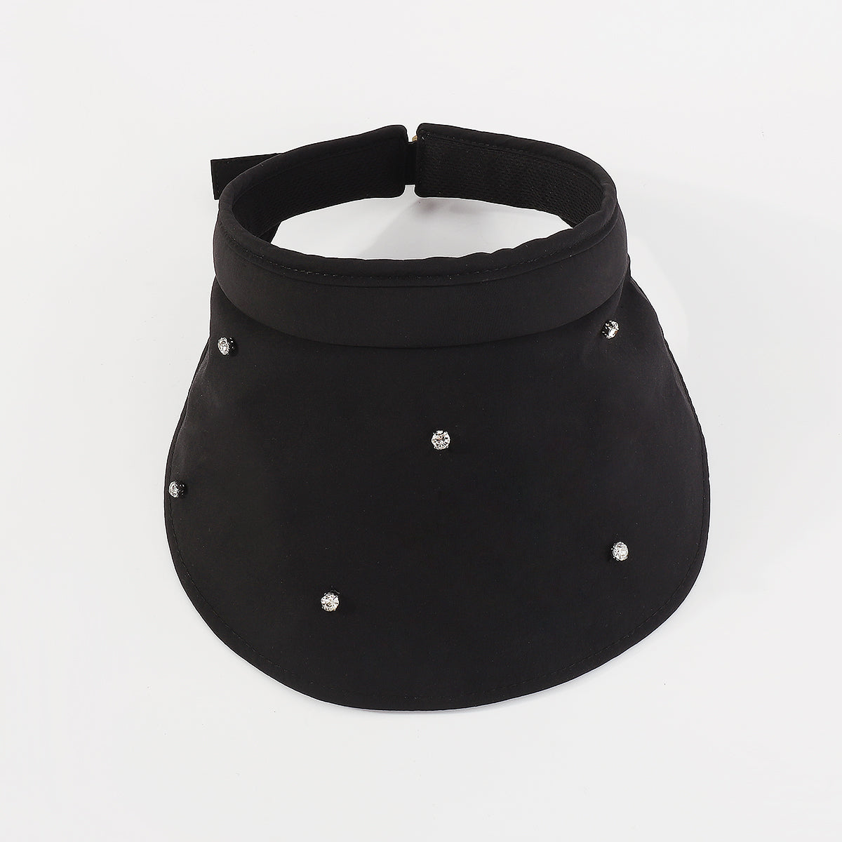 Q0131 Wide Brim With Rhinestone Adjustable Visor Hat