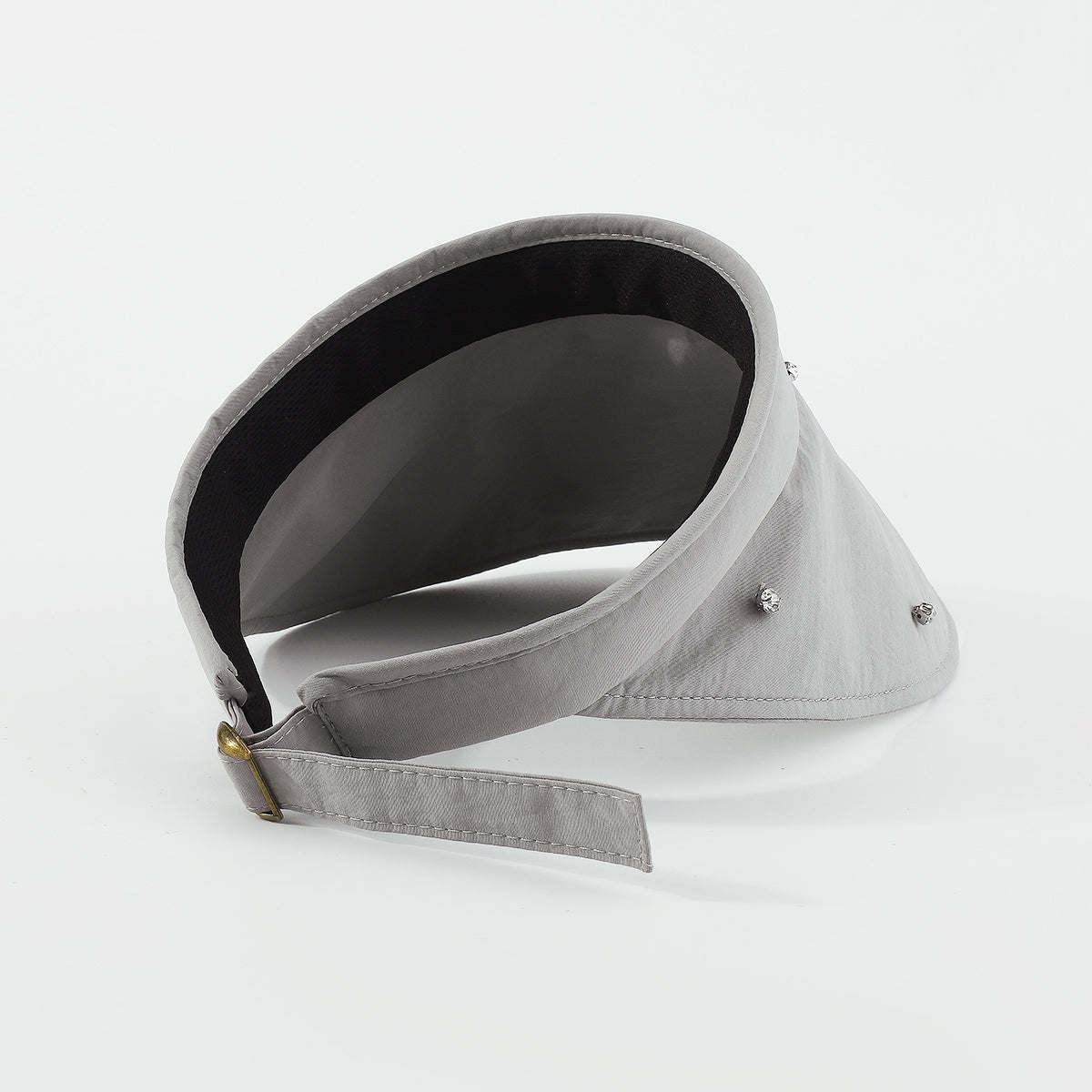 Q0131 Wide Brim With Rhinestone Adjustable Visor Hat