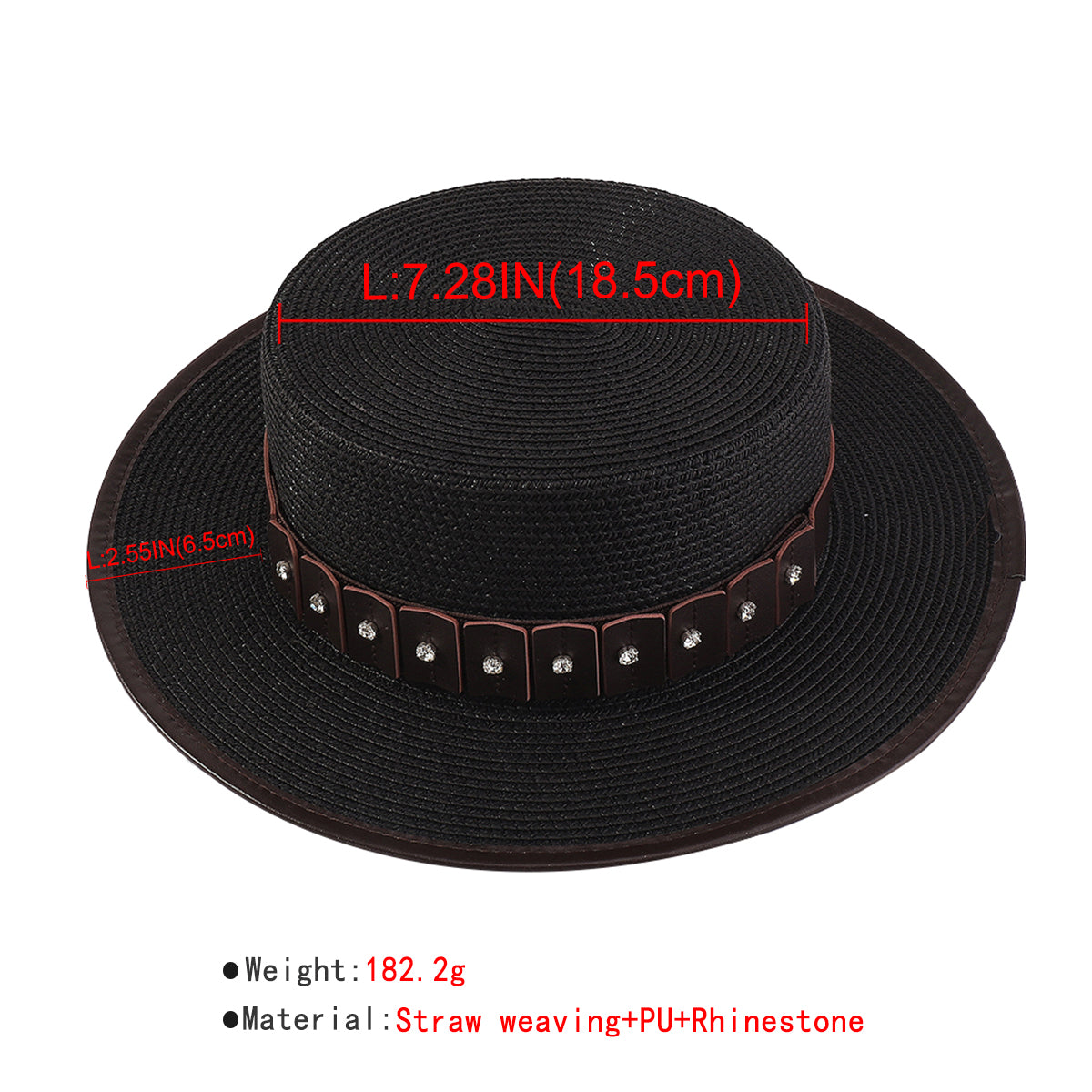 Q0143 Vegan Leather Trim Panama Hat