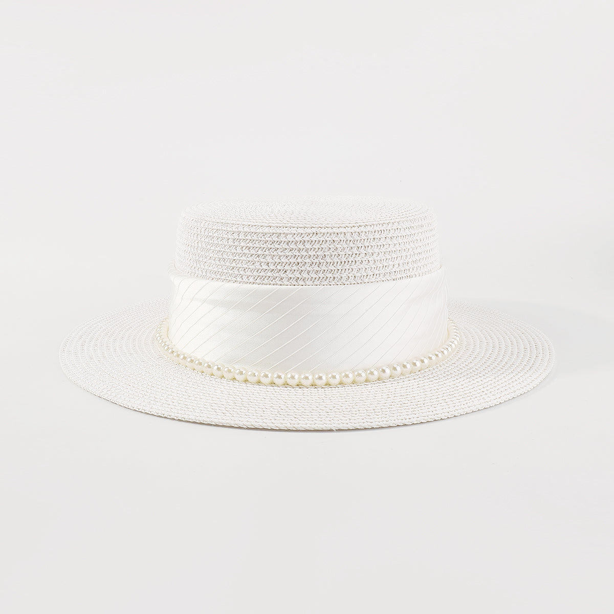 Q0146 Pearl Trim Sun Hat Tropical Panama Hat