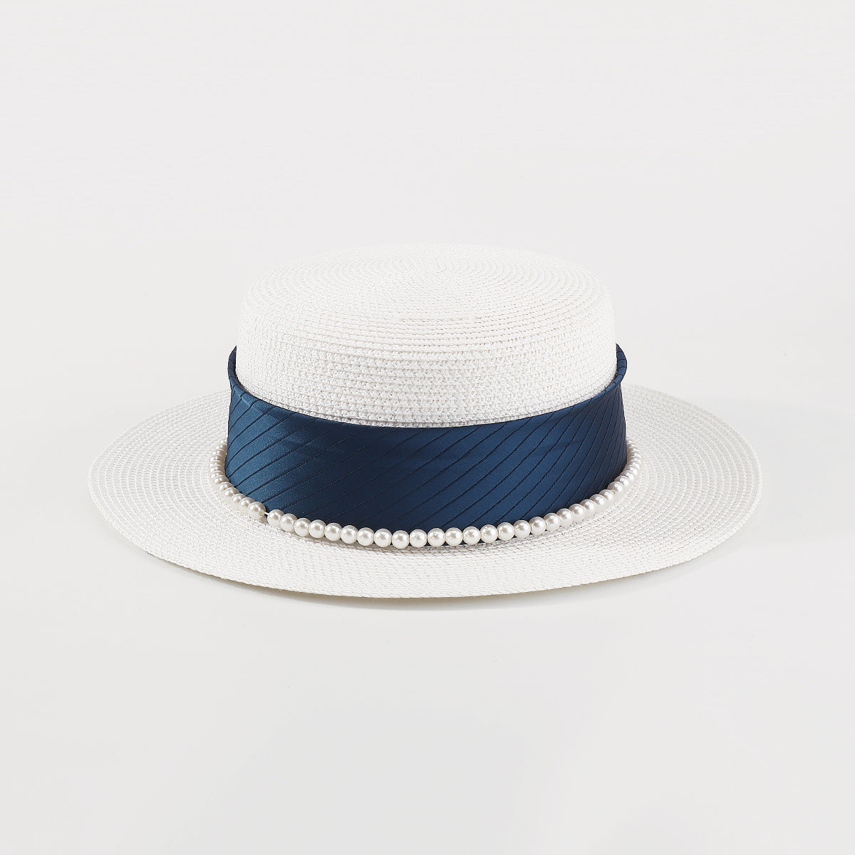 Q0146 Pearl Trim Sun Hat Tropical Panama Hat