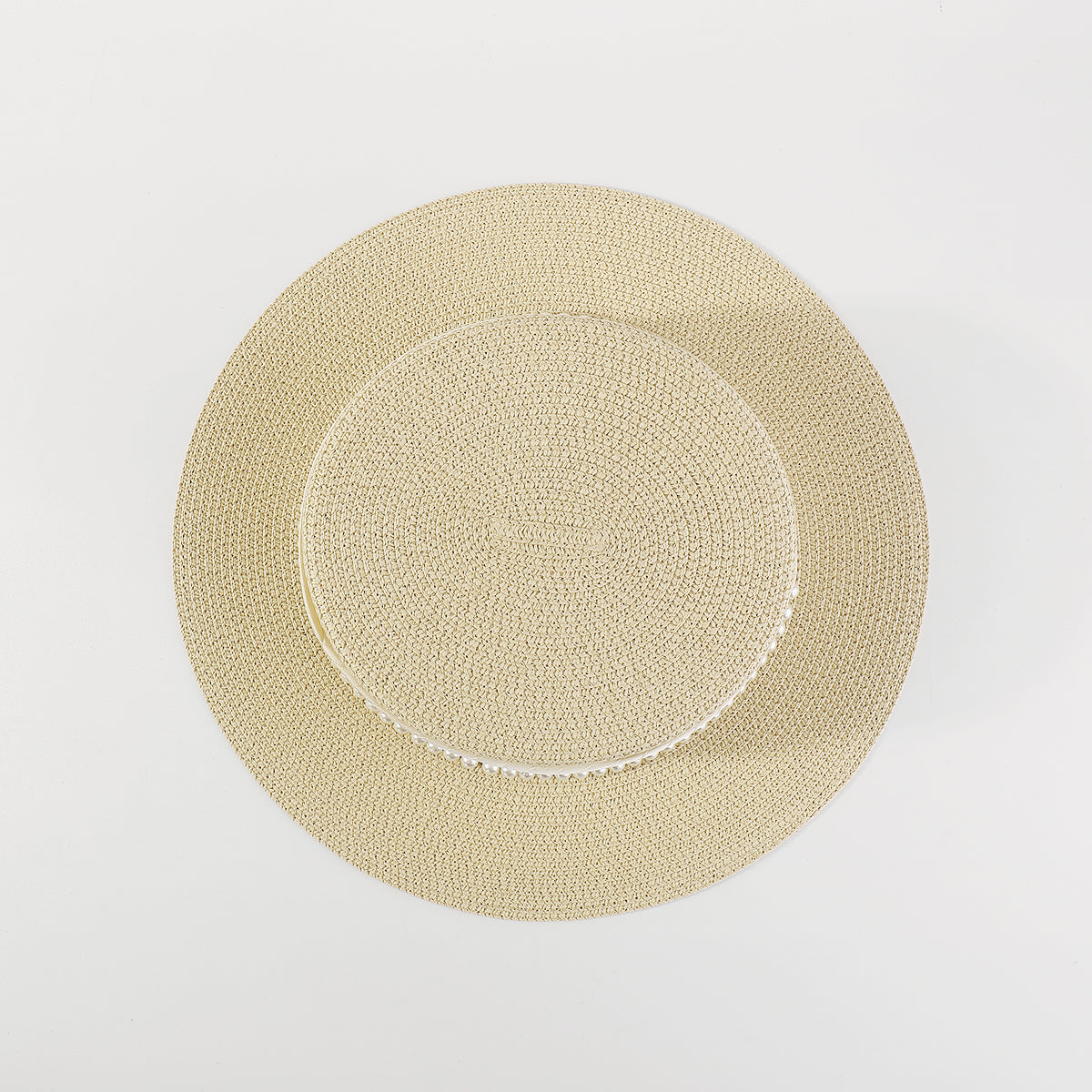 Q0146 Pearl Trim Sun Hat Tropical Panama Hat
