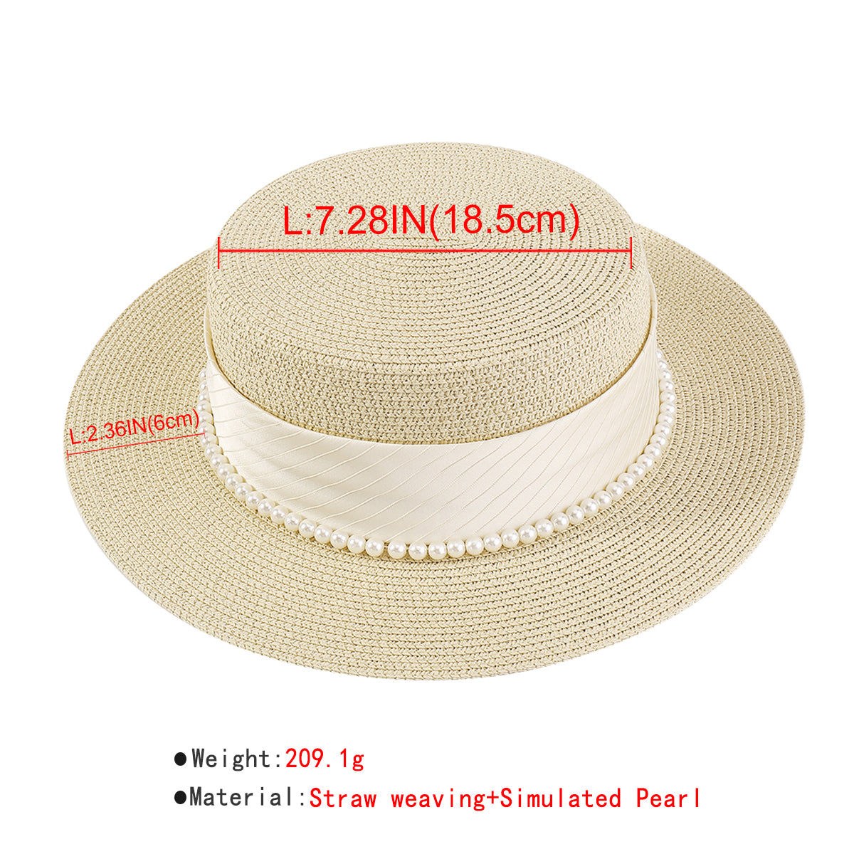 Q0146 Pearl Trim Sun Hat Tropical Panama Hat