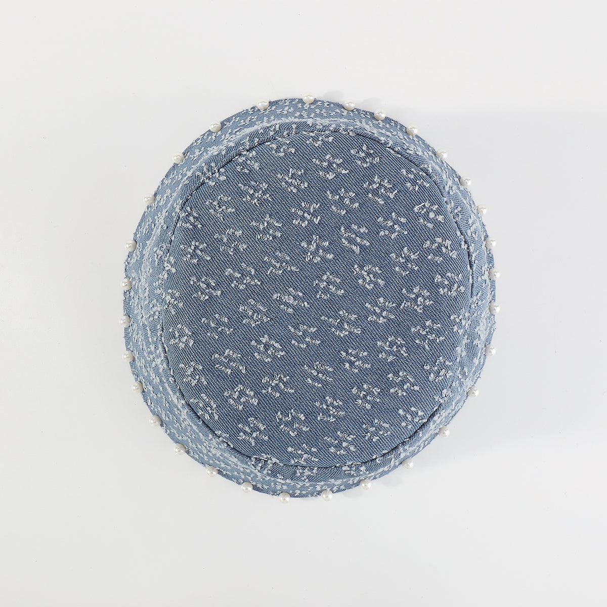 Q0157 Pearl Embellished Denim Bucket Hat