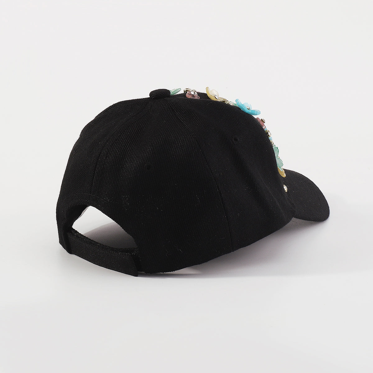 Q0158 Summer Floral Rhinestone Resin Flower Baseball Cap