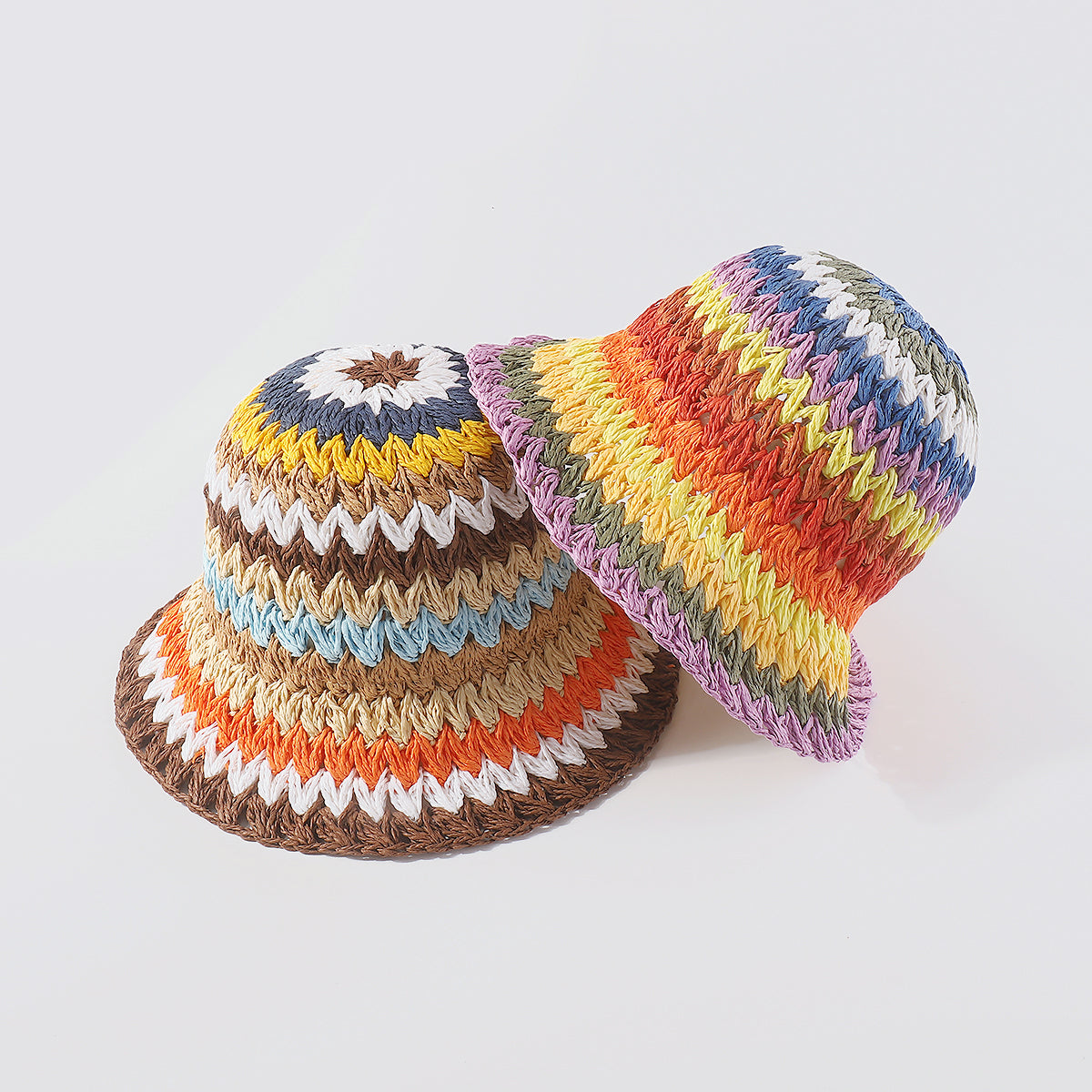Q0166 RAINBOW VACAY CROCHET HAT