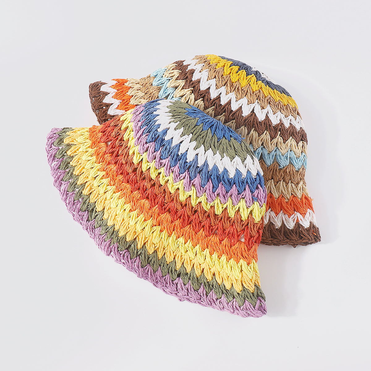 Q0166 RAINBOW VACAY CROCHET HAT