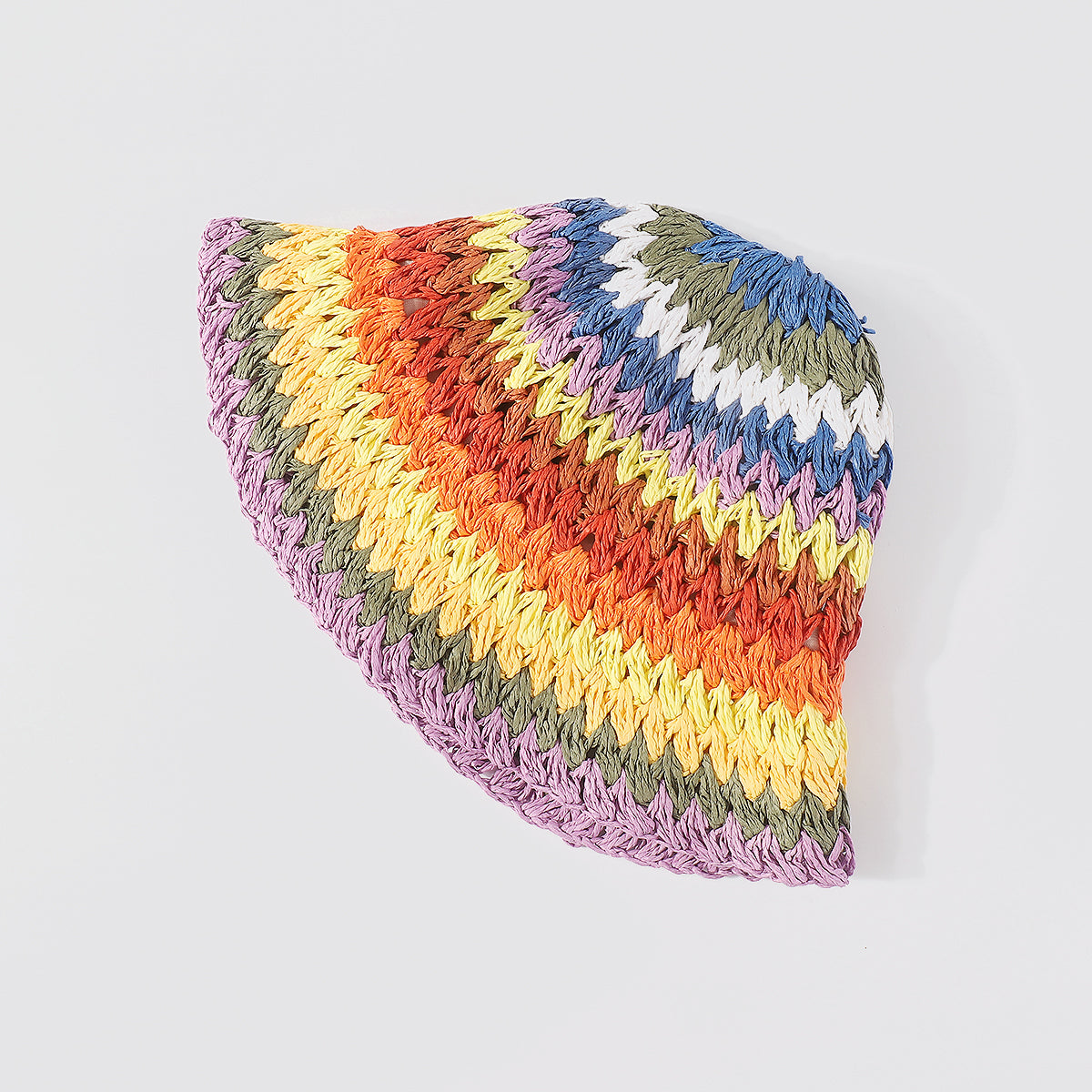Q0166 RAINBOW VACAY CROCHET HAT