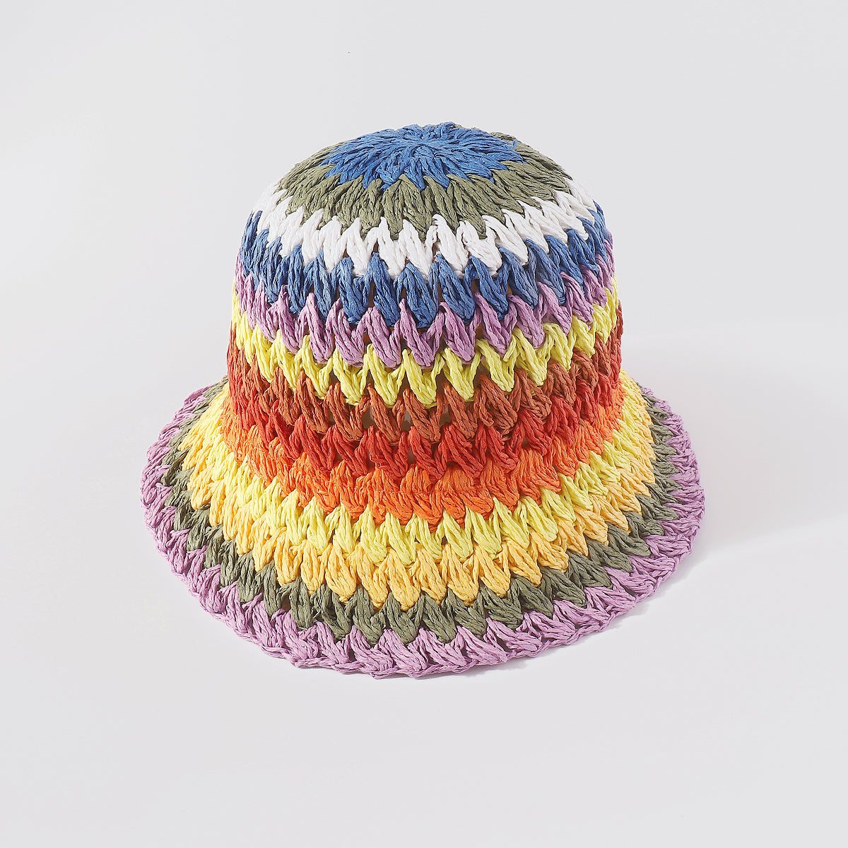 Q0166 RAINBOW VACAY CROCHET HAT