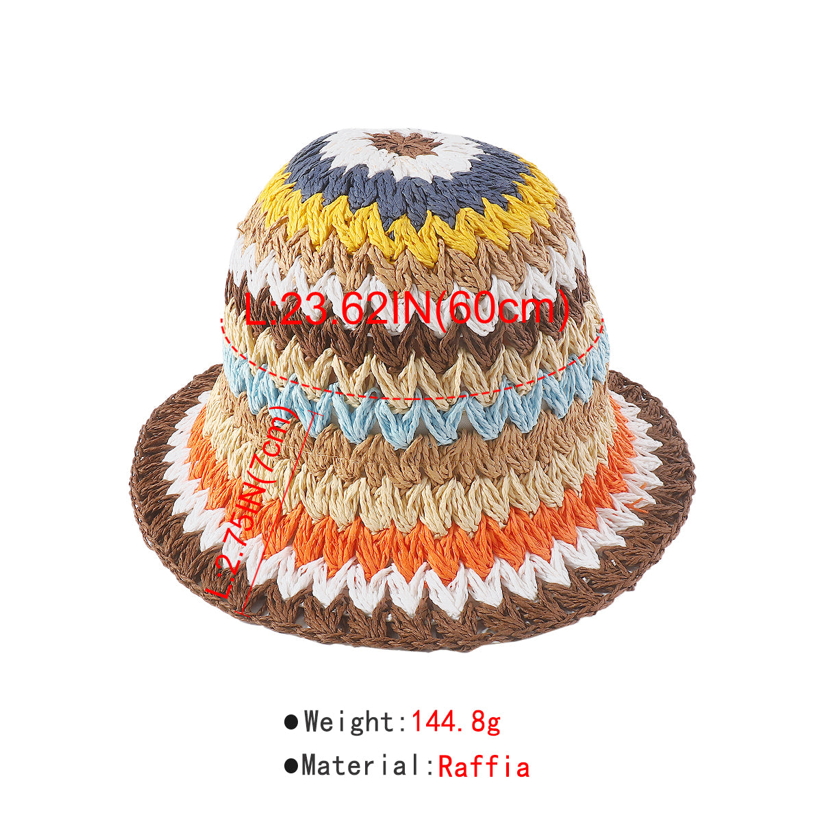 Q0166 RAINBOW VACAY CROCHET HAT