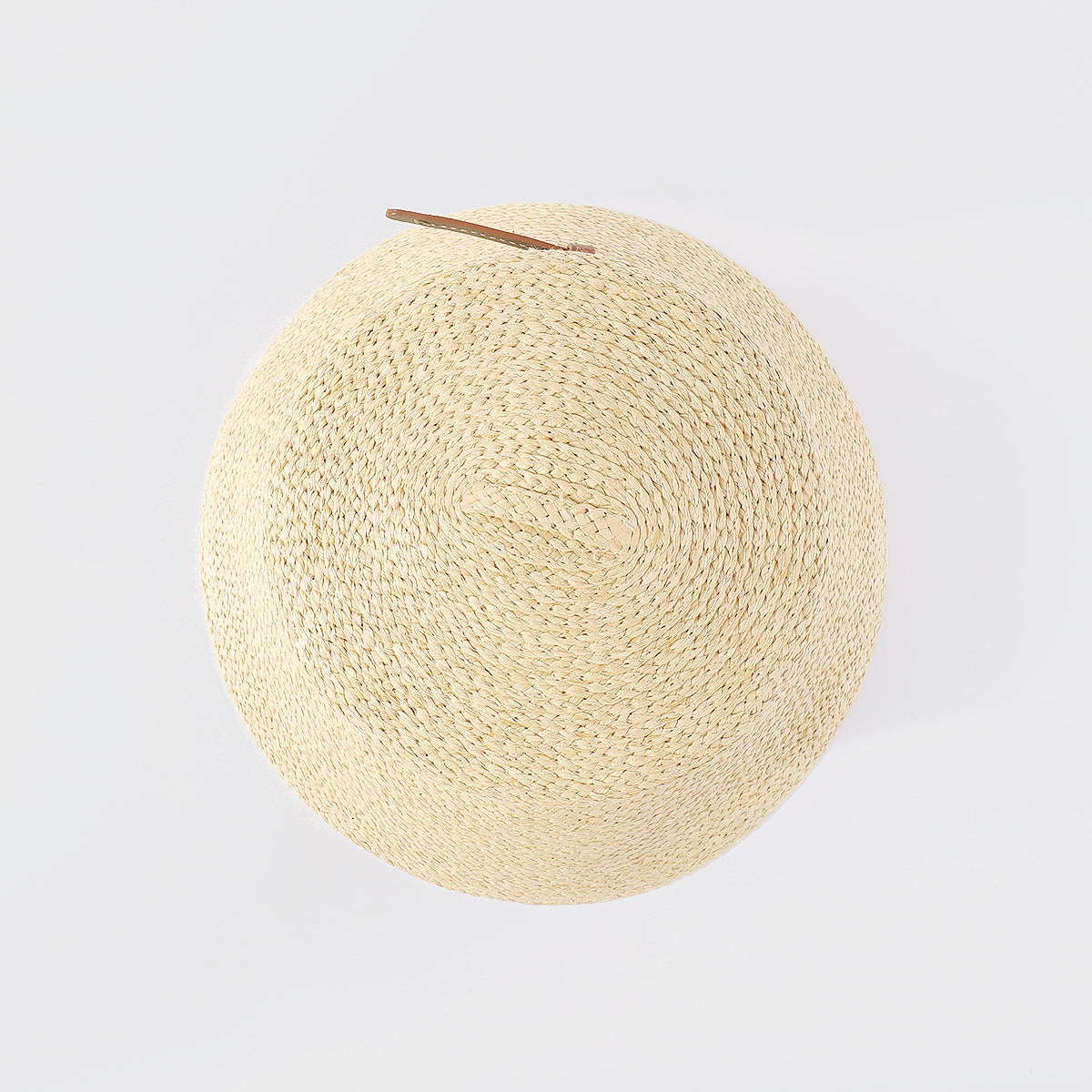 Q0188 Summer Raffia Bucket Hat With PU Trim