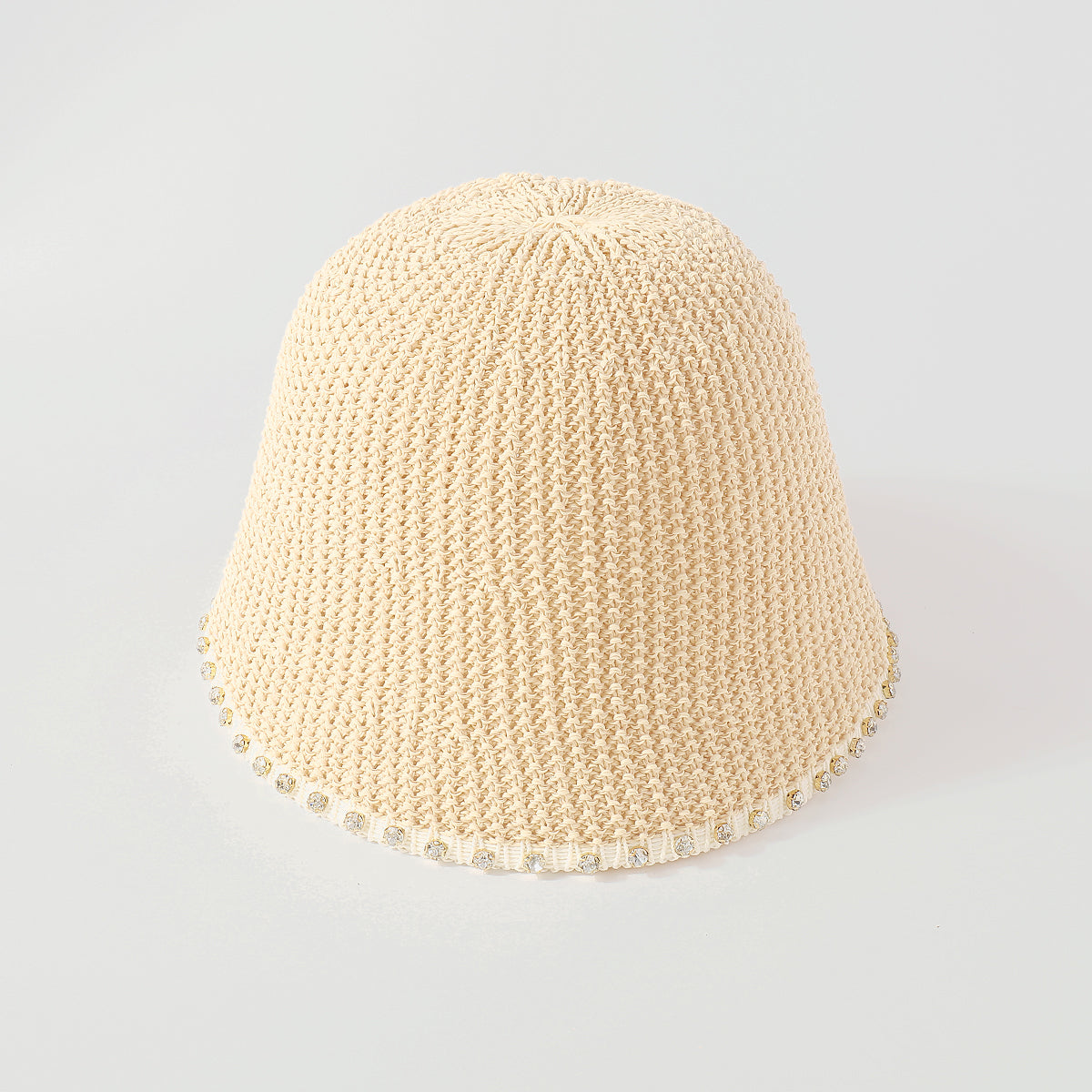 Q0197 Packable Rhinestone Trim Bucket Hat
