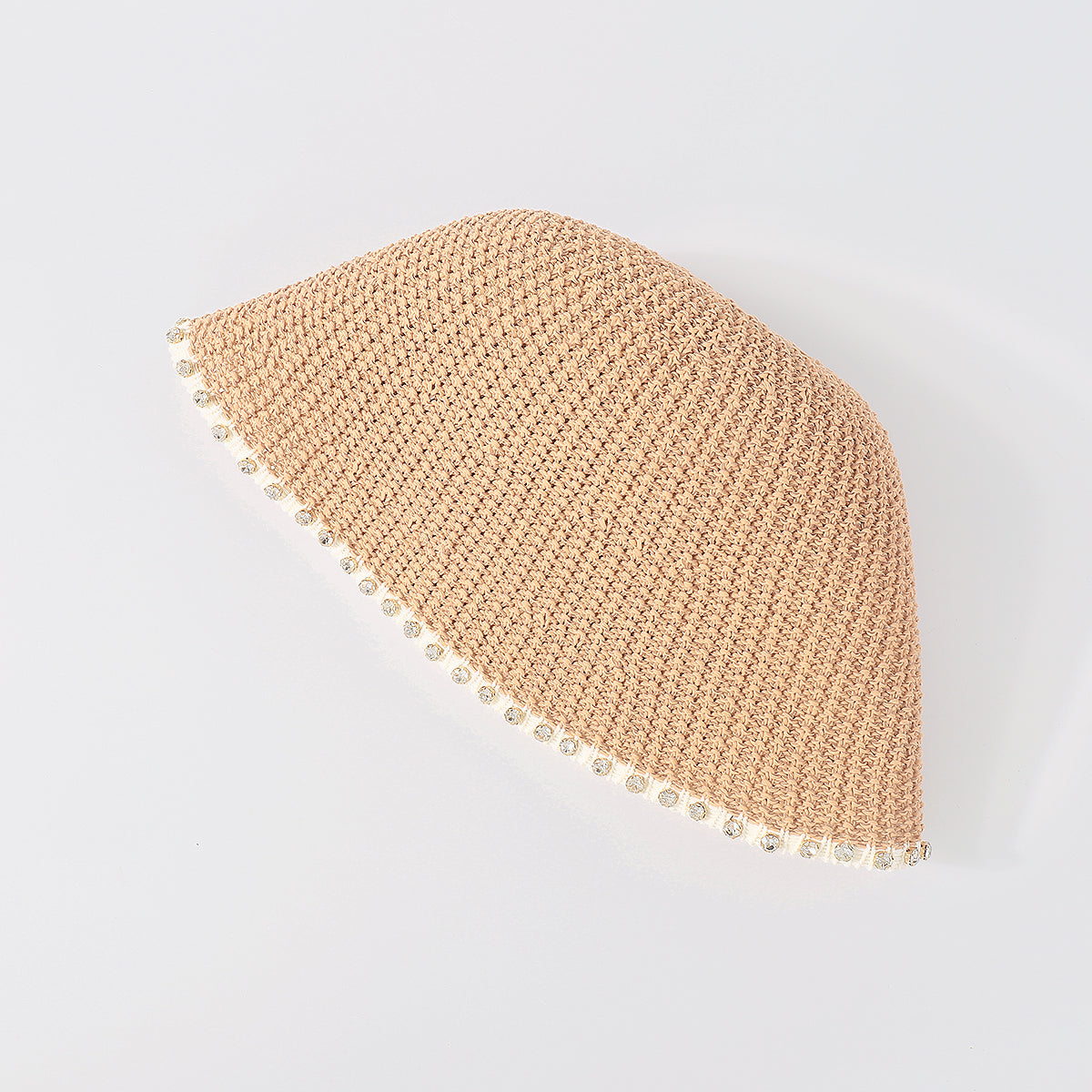Q0197 Packable Rhinestone Trim Bucket Hat