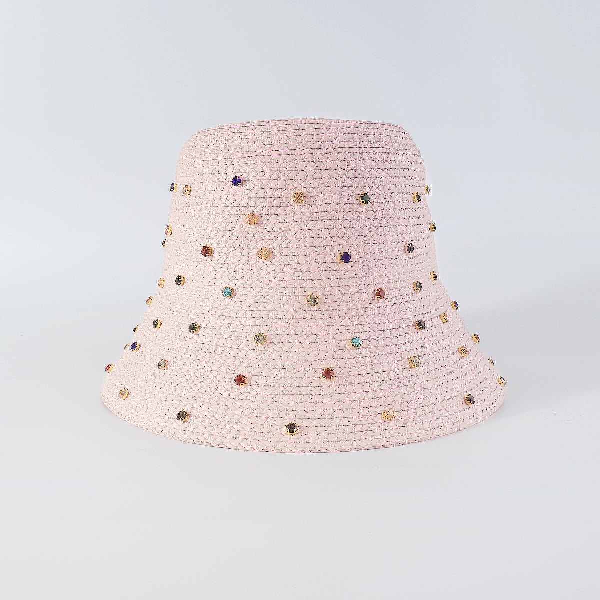 Q0218 Sparkling Full Rainbow Rhinestone Bucket Hat