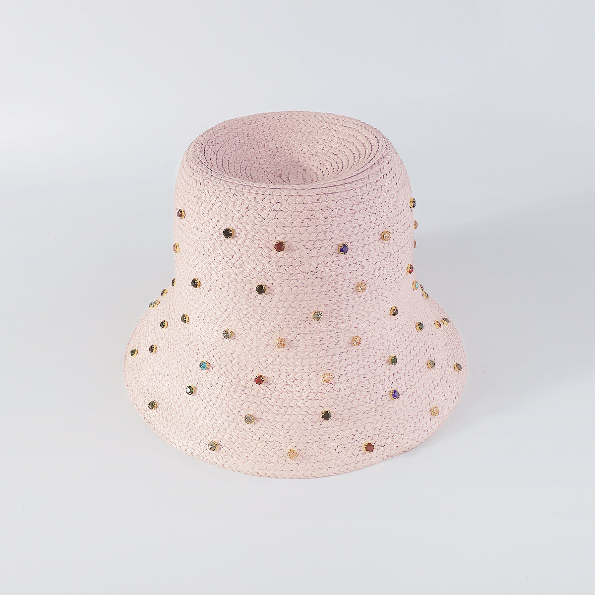Q0218 Sparkling Full Rainbow Rhinestone Bucket Hat