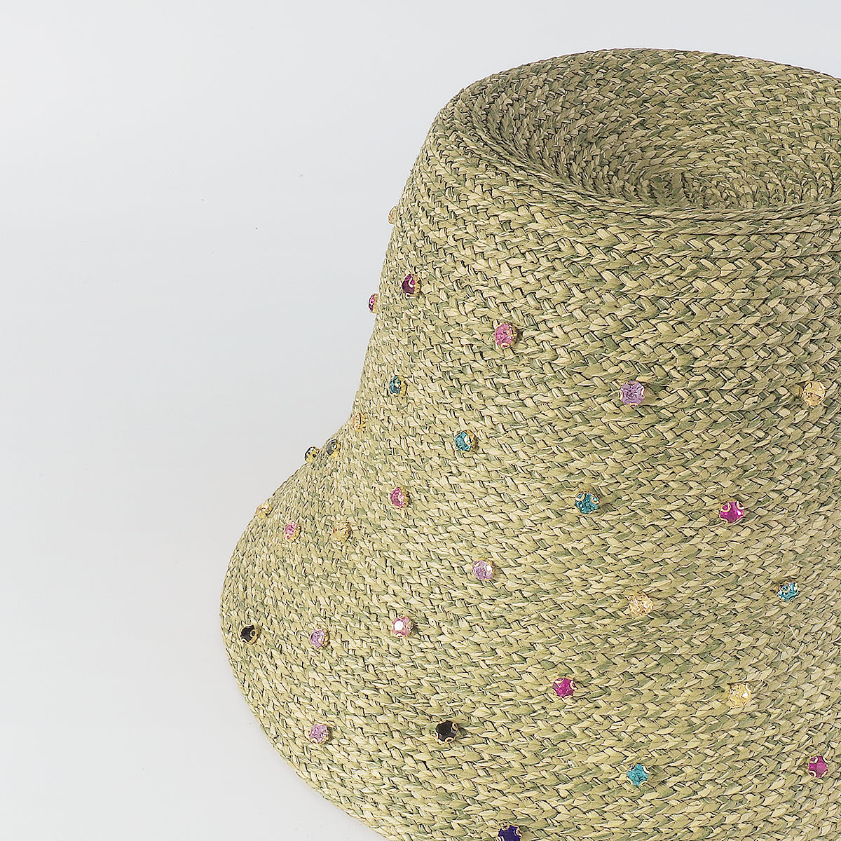 Q0218 Sparkling Full Rainbow Rhinestone Bucket Hat