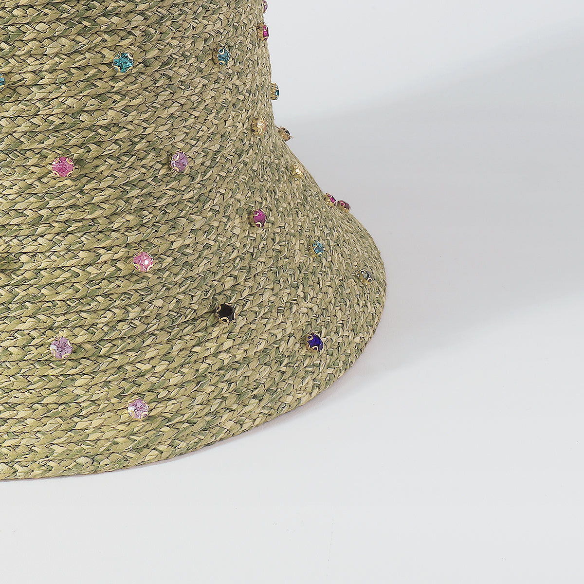 Q0218 Sparkling Full Rainbow Rhinestone Bucket Hat