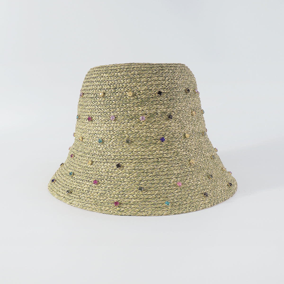 Q0218 Sparkling Full Rainbow Rhinestone Bucket Hat
