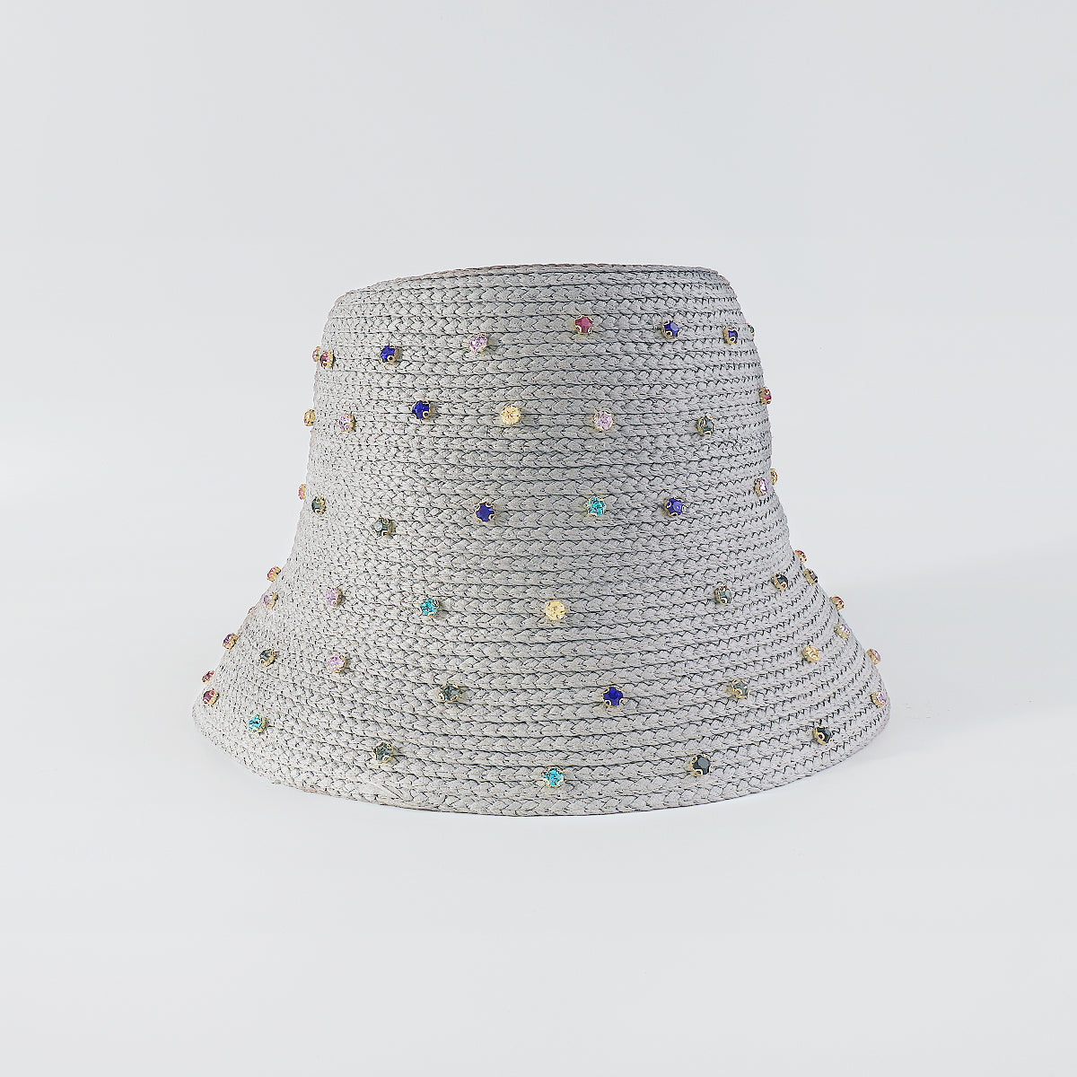 Q0218 Sparkling Full Rainbow Rhinestone Bucket Hat