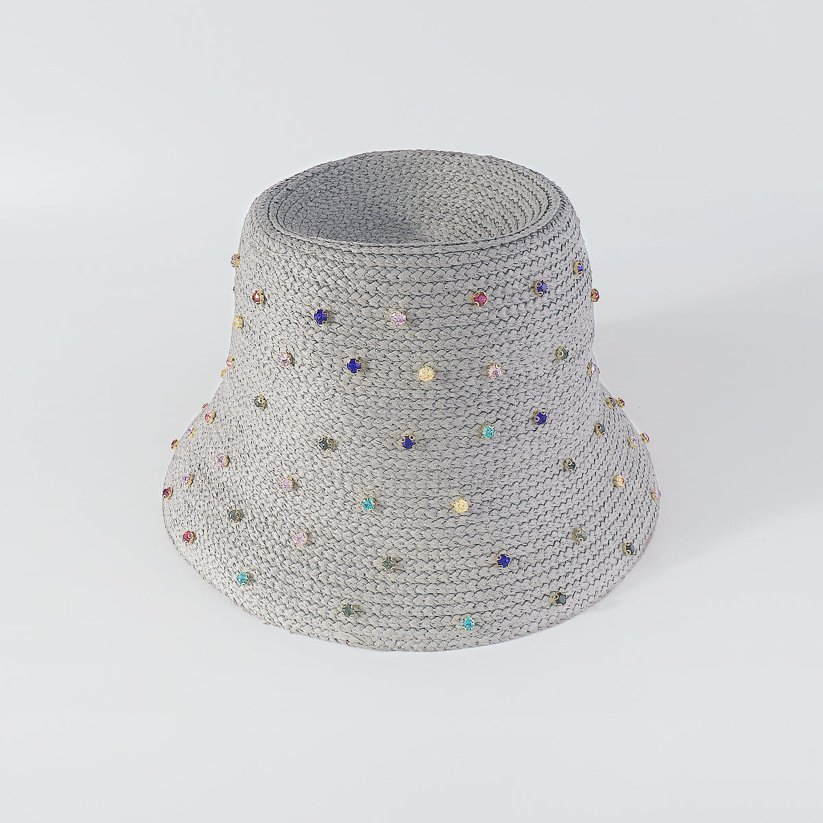 Q0218 Sparkling Full Rainbow Rhinestone Bucket Hat