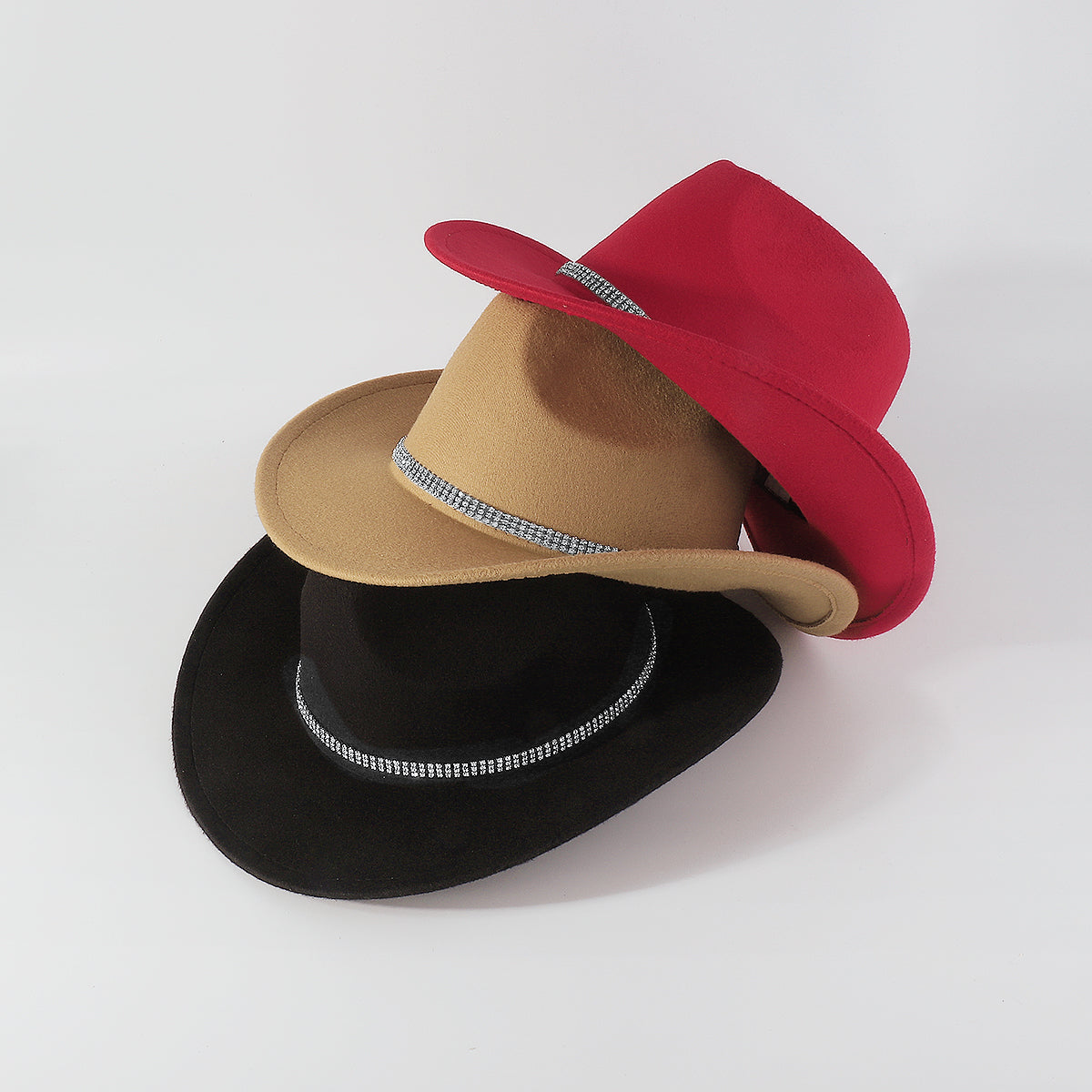 Q0226 2 Rows Claw Chain Tweed Panama Hat