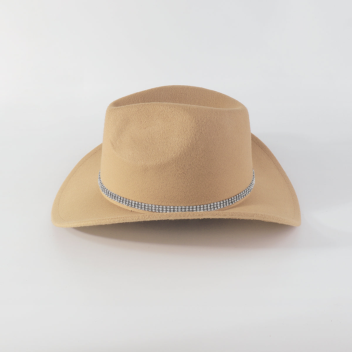 Q0226 2 Rows Claw Chain Tweed Panama Hat