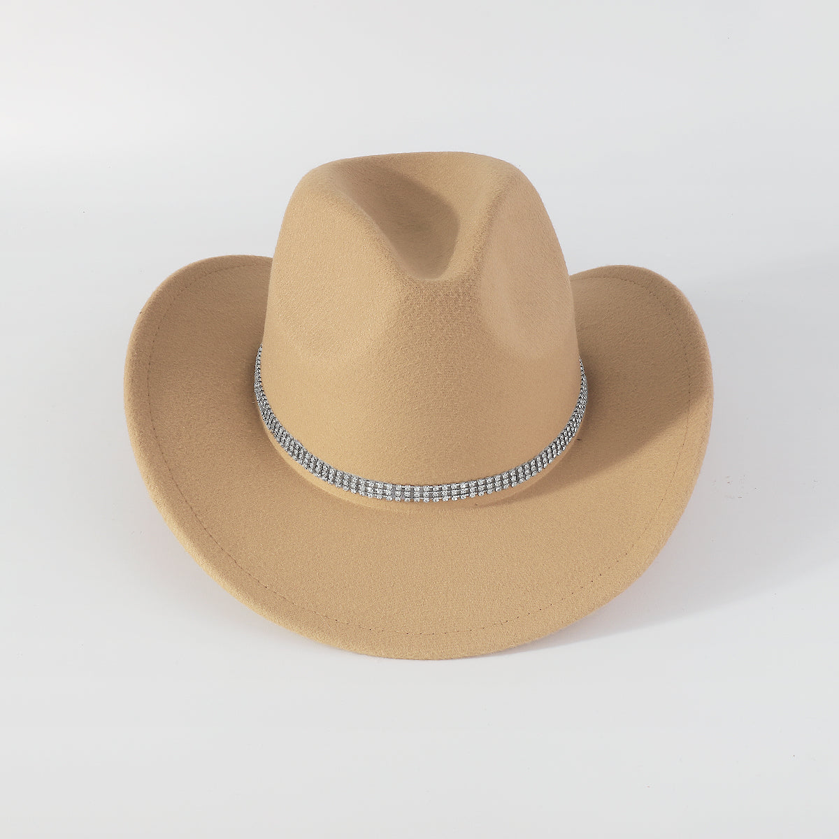 Q0226 2 Rows Claw Chain Tweed Panama Hat