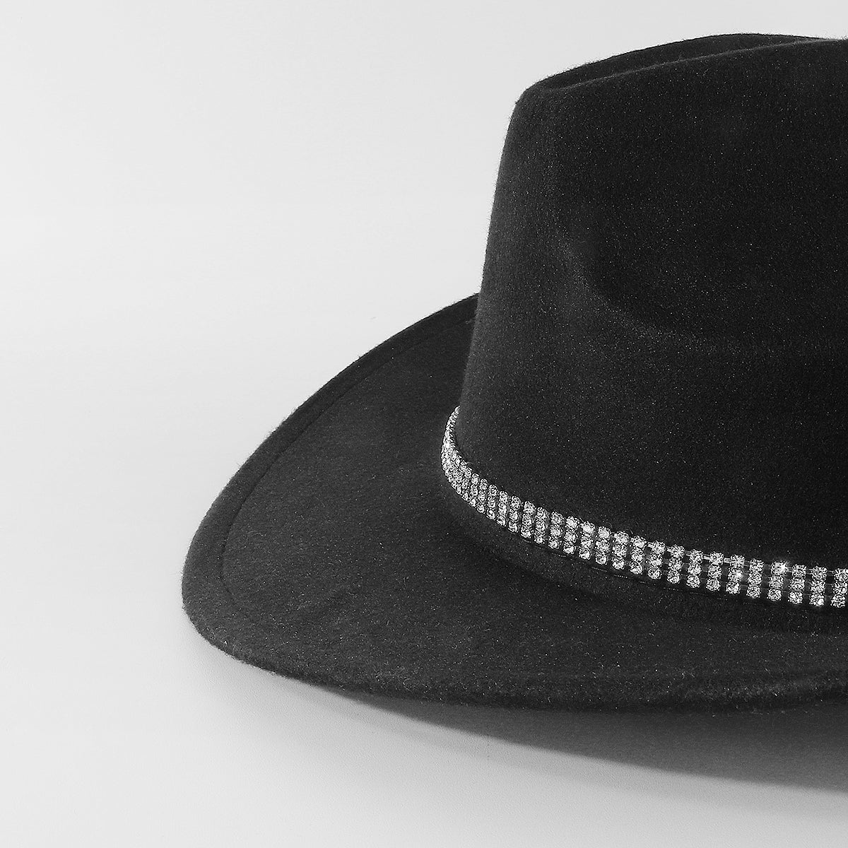 Q0226 2 Rows Claw Chain Tweed Panama Hat