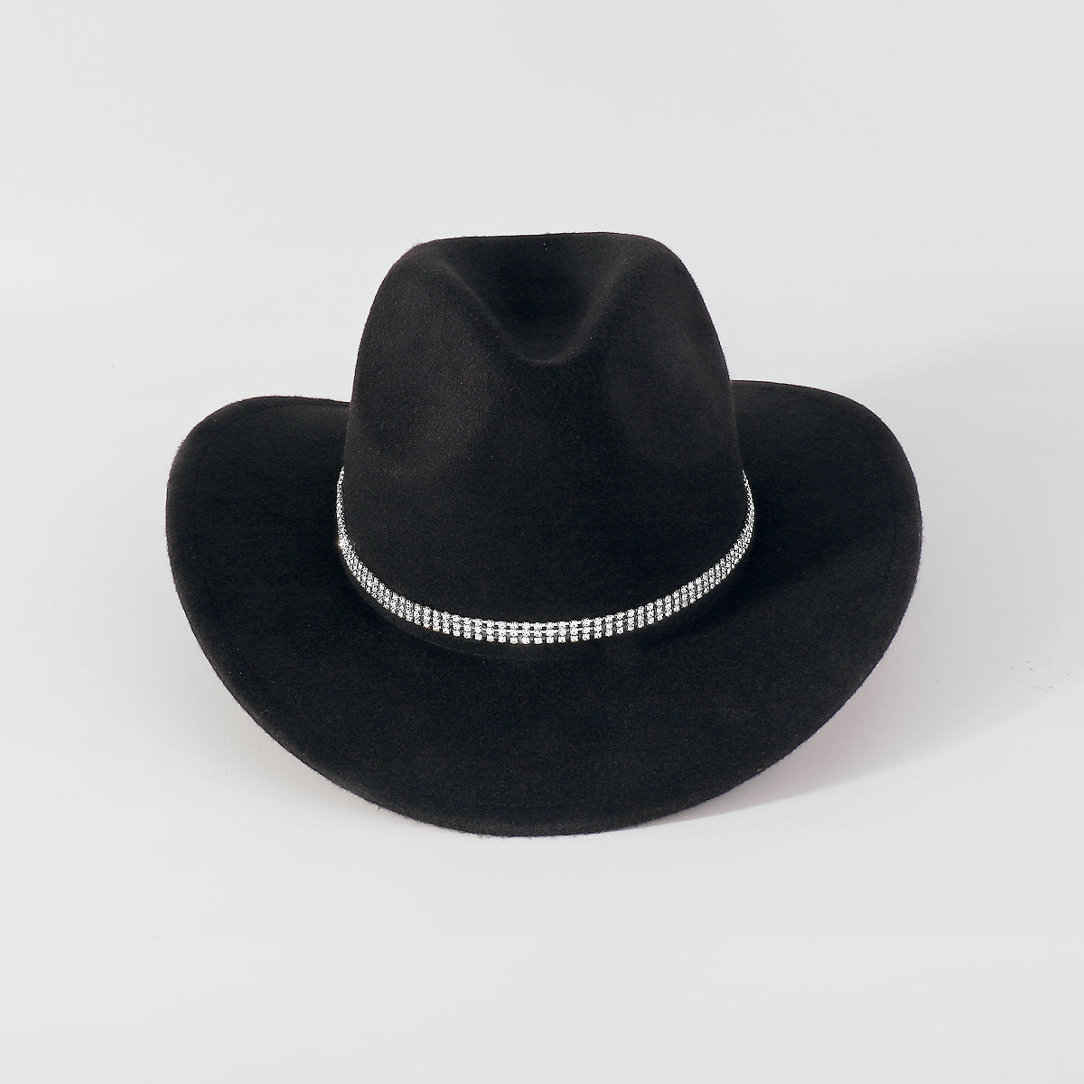 Q0226 2 Rows Claw Chain Tweed Panama Hat
