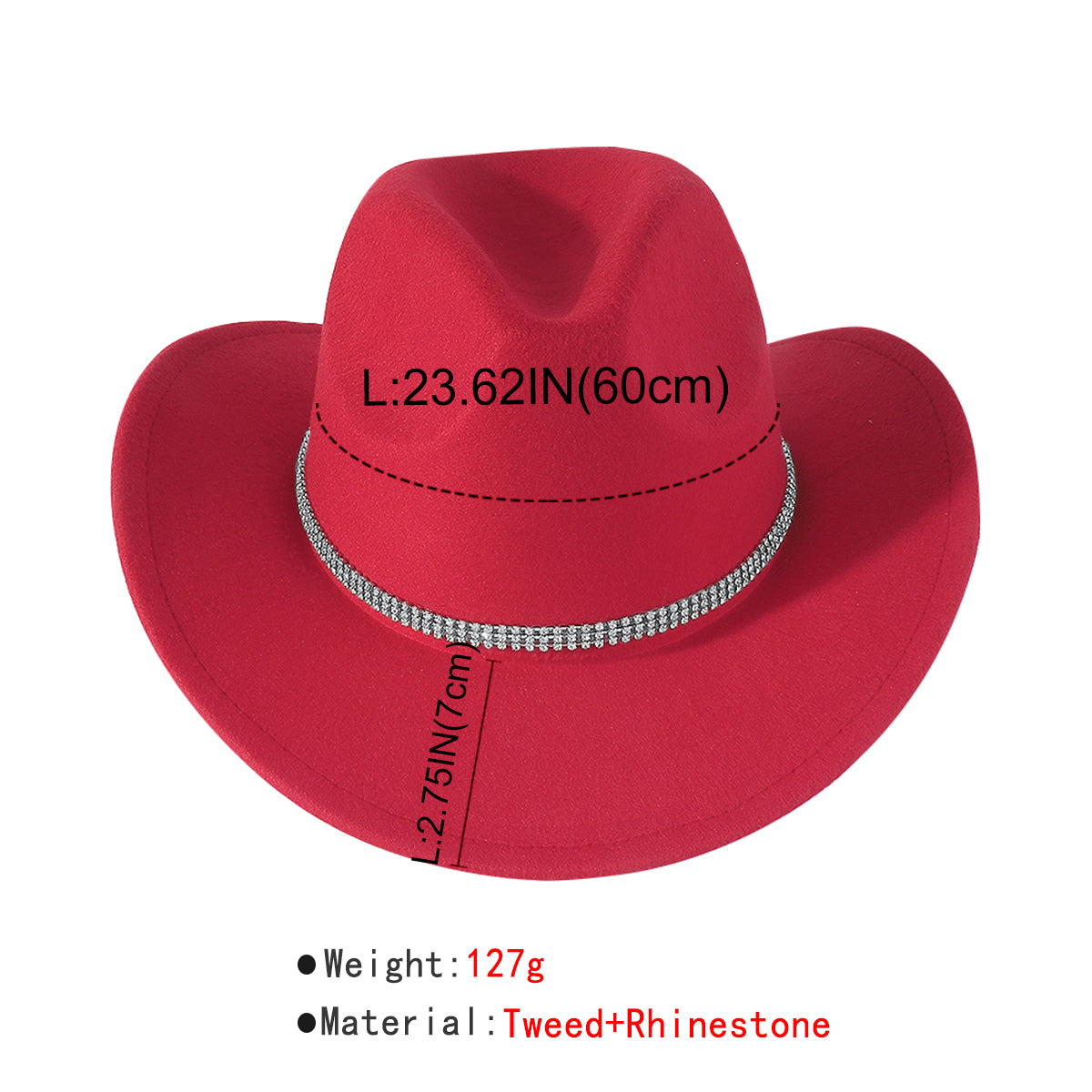 Q0226 2 Rows Claw Chain Tweed Panama Hat
