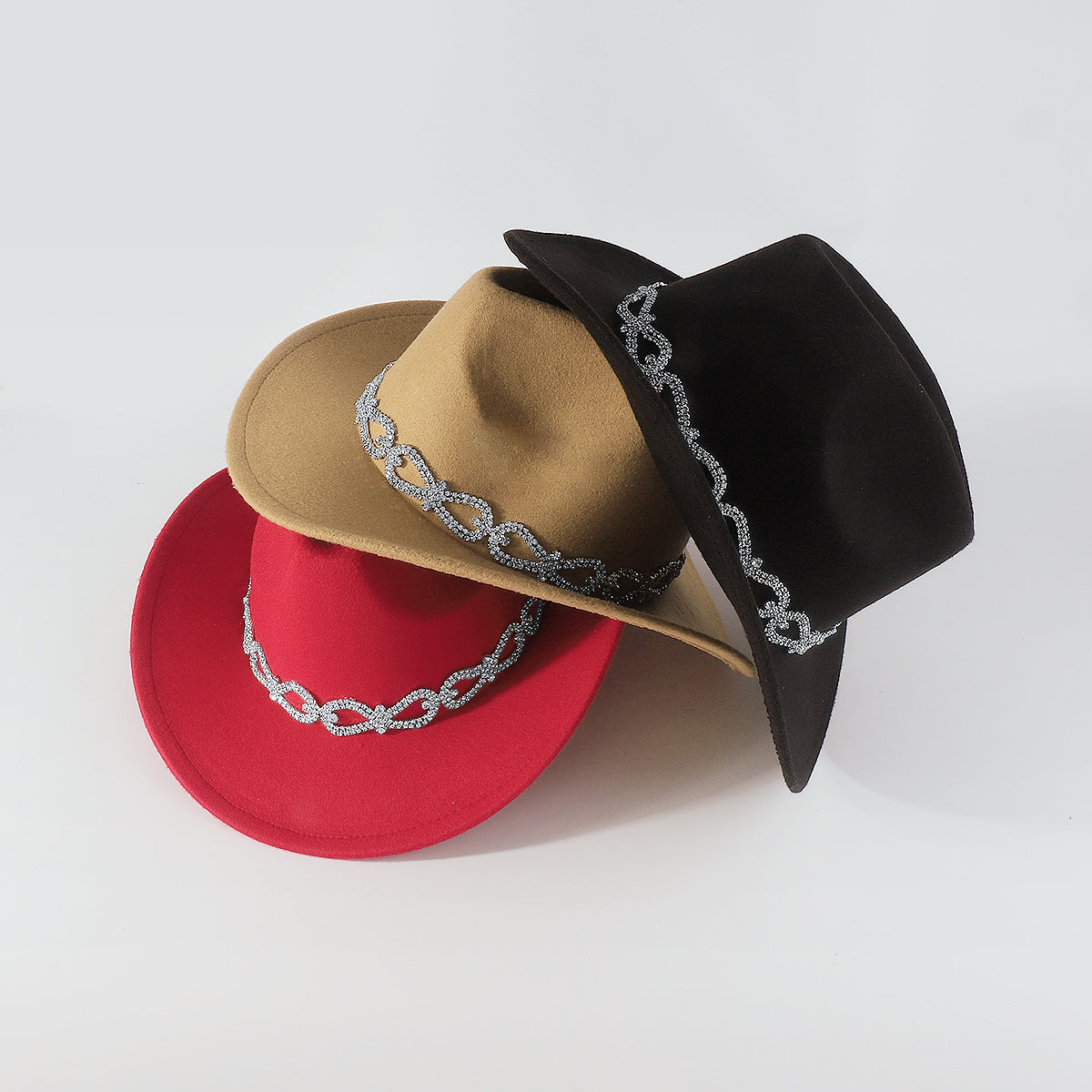 Q0230 Tweed w/Rhinestone Panama Hat