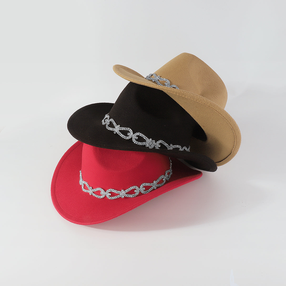 Q0230 Tweed w/Rhinestone Panama Hat