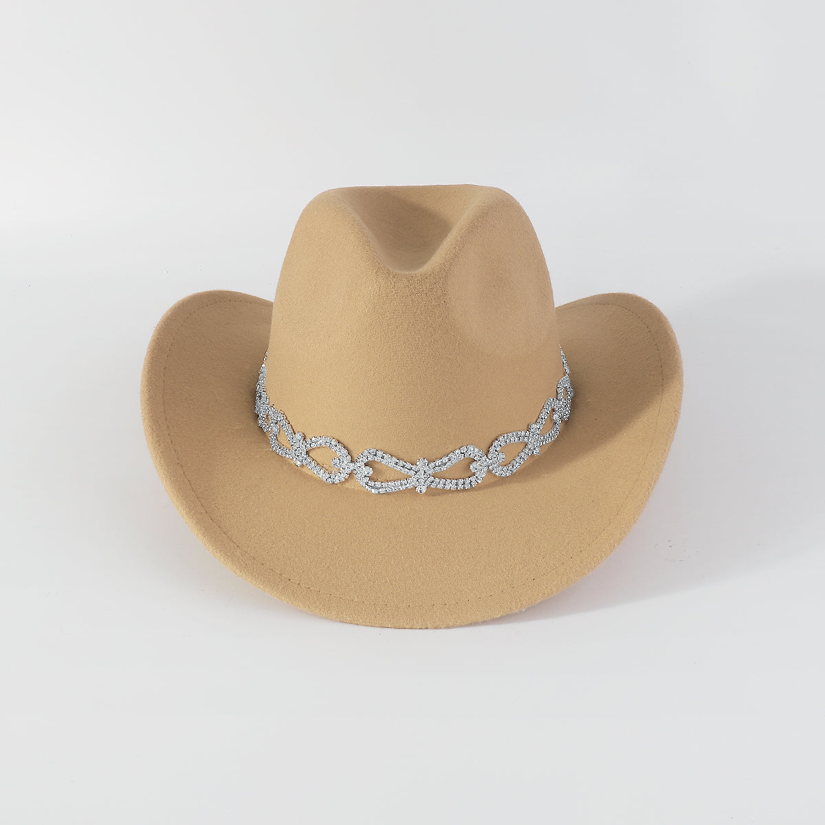 Q0230 Tweed w/Rhinestone Panama Hat