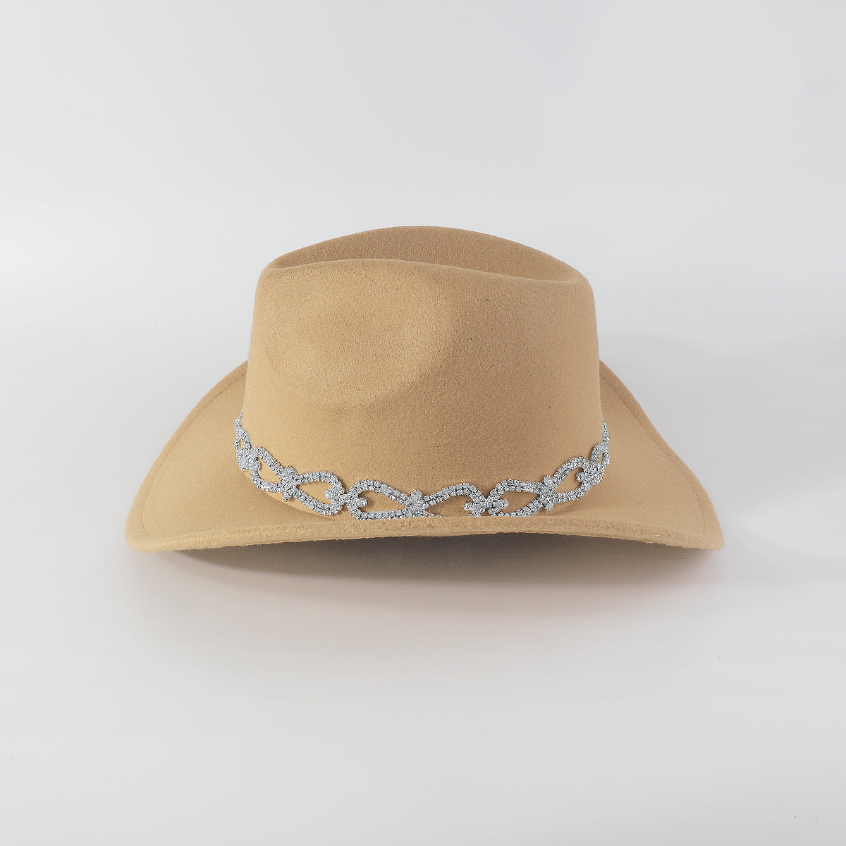 Q0230 Tweed w/Rhinestone Panama Hat