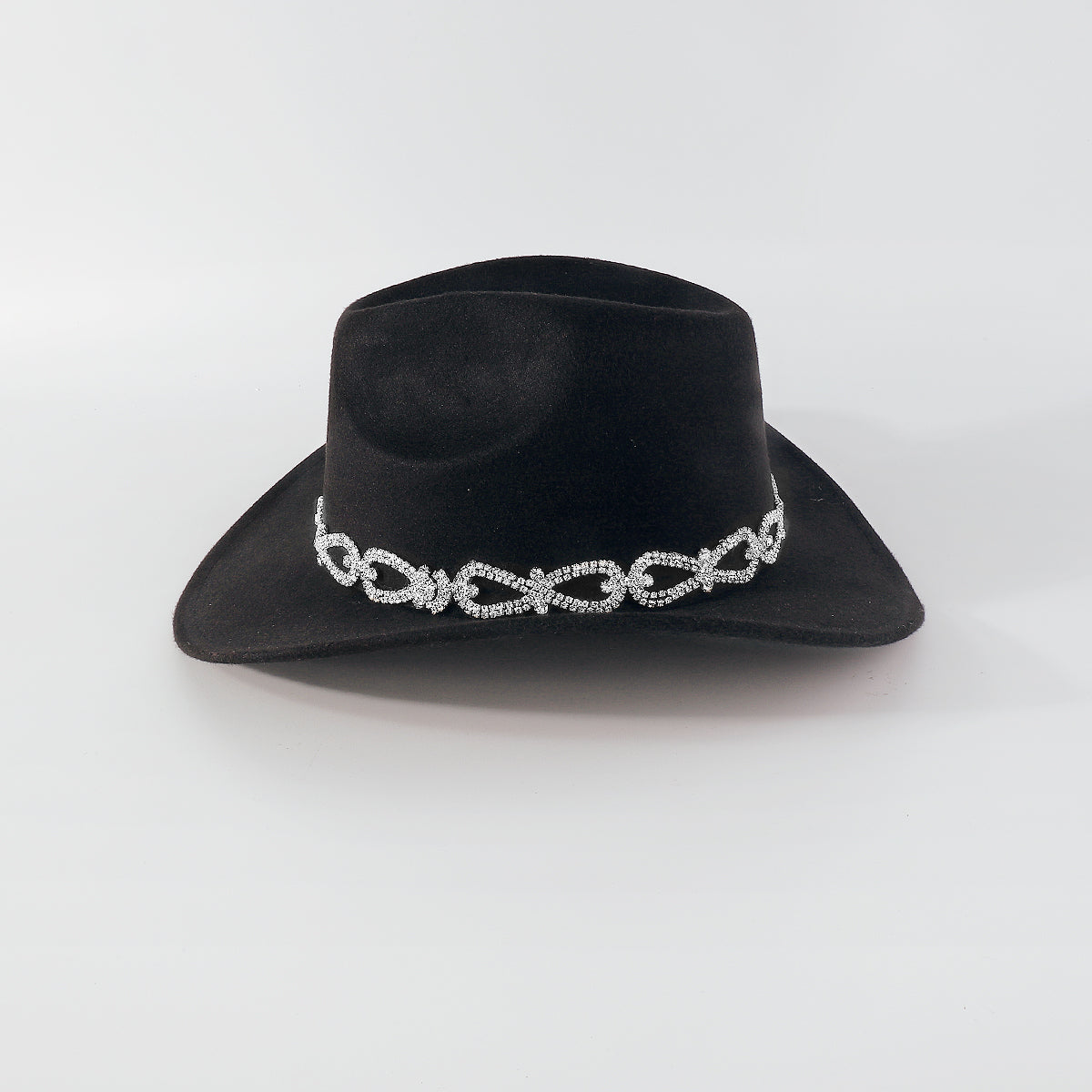 Q0230 Tweed w/Rhinestone Panama Hat