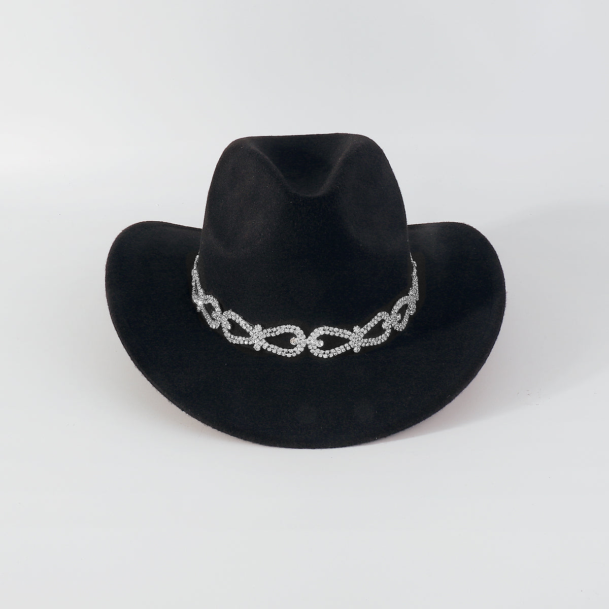 Q0230 Tweed w/Rhinestone Panama Hat