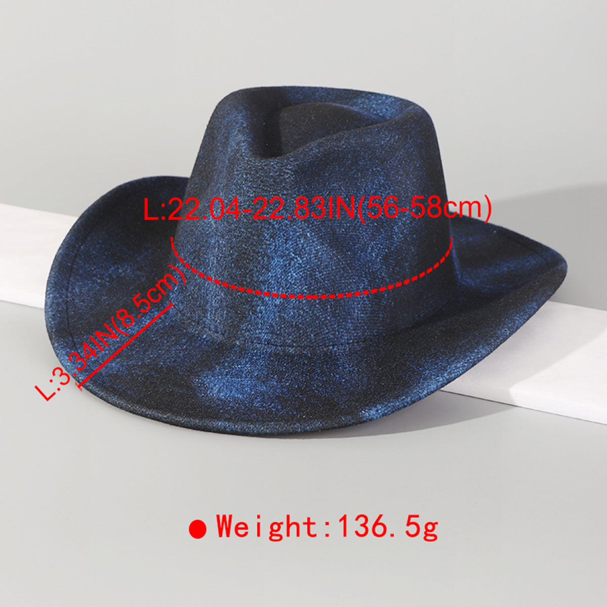 Q0322 Halo Dyed Blue Cowboy Hat