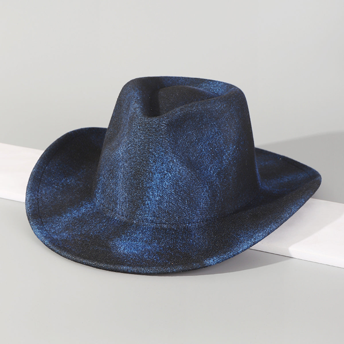Q0322 Halo Dyed Blue Cowboy Hat